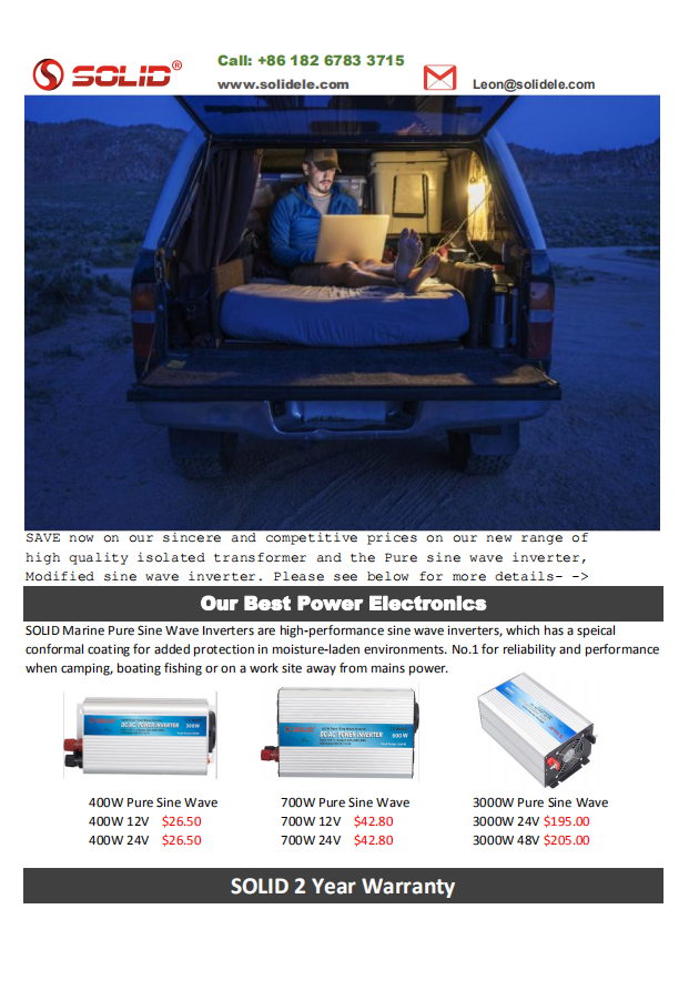 Power inverter for camp